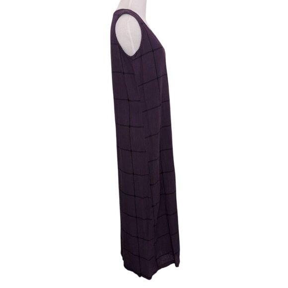 Laura Kidd Windowpane Gauze Maxi Dress Womens Size Small Purple Sleeveless - Picture 6 of 8